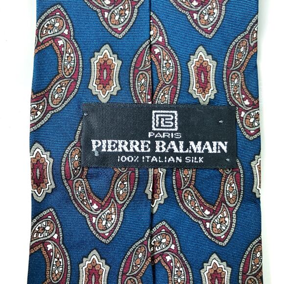 Vintage Pierre Balmain Silk Tie - Paisley Print – Classic Gift, Unisex Accessory - Picture 10 of 12